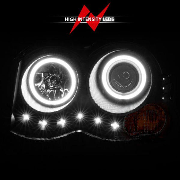 ANZO 2008-2010 Jeep Grand Cherokee Projector Headlights w/ Halo Black (CCFL) - GUMOTORSPORT