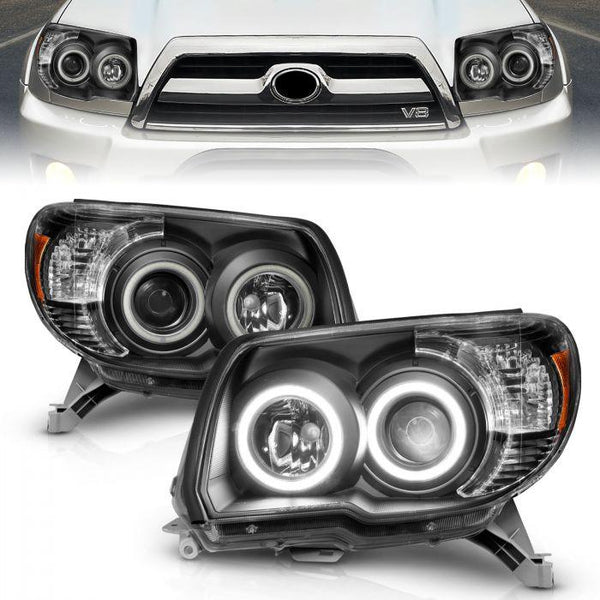 ANZO 2006-2009 Toyota 4Runner Projector Headlights w/ Halo Black - GUMOTORSPORT