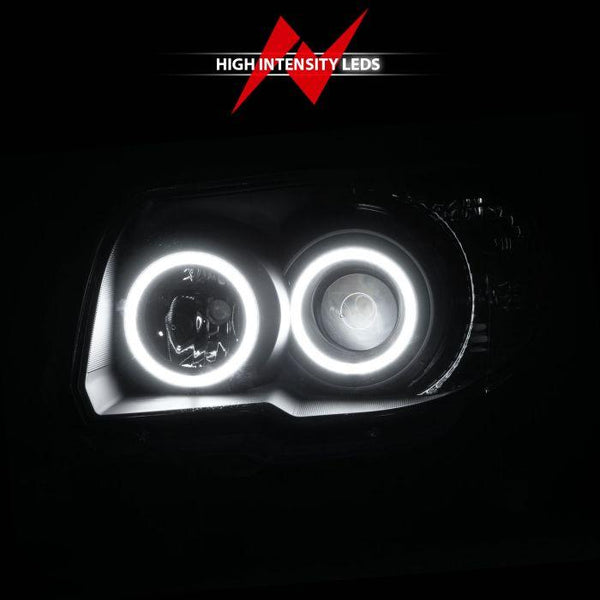 ANZO 2006-2009 Toyota 4Runner Projector Headlights w/ Halo Black - GUMOTORSPORT