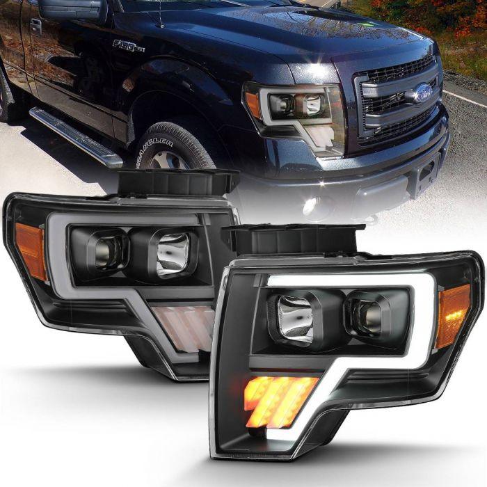 ANZO 2009-2014 Ford F-150 Projector Light Bar G4 H.L. Black Amber - GUMOTORSPORT