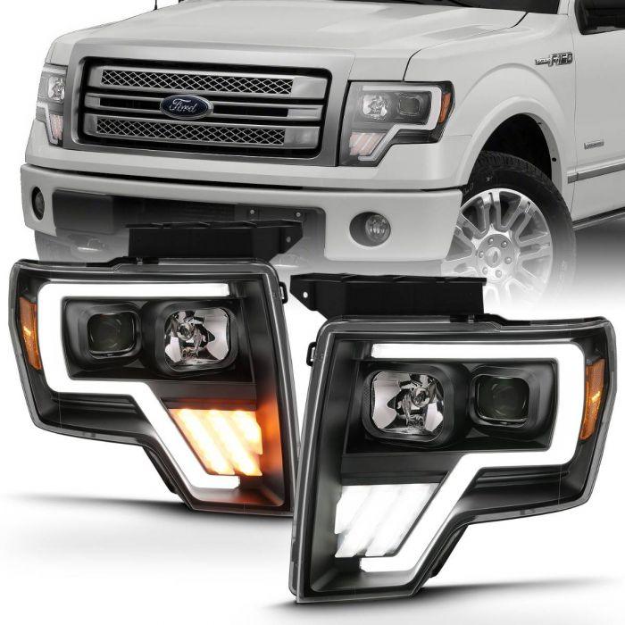 ANZO 2009 - 2014 Ford F-150 Projector Light Bar G4 Switchback H.L.Black Amber - GUMOTORSPORT