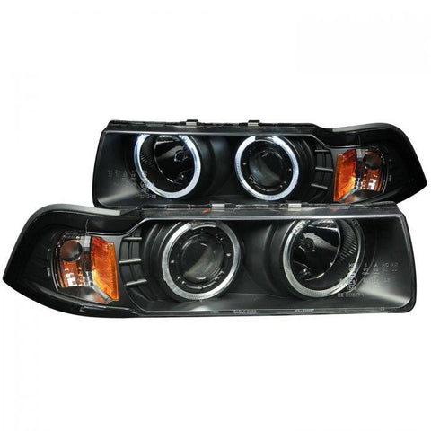 ANZO 1992-1998 BMW 3 Series E36 Projector Headlights w/ Halo Black 2 Door (CCFL) G2 - GUMOTORSPORT