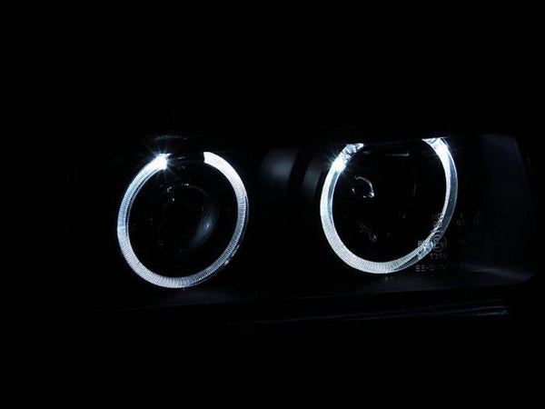 ANZO 1992-1998 BMW 3 Series E36 Projector Headlights w/ Halo Black 2 Door (CCFL) G2 - GUMOTORSPORT