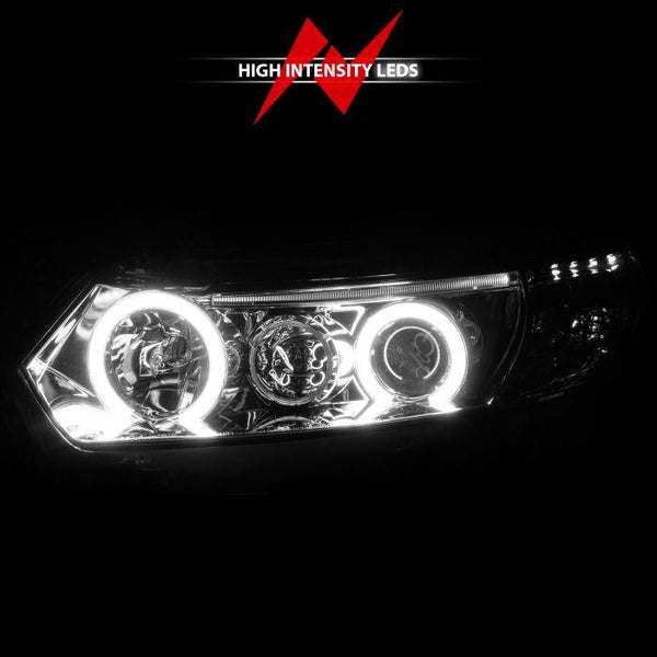 ANZO 2006 - 2011 Honda Civic 2 Door Projector Headlights w/ Halo Chrome (CCFL) - GUMOTORSPORT