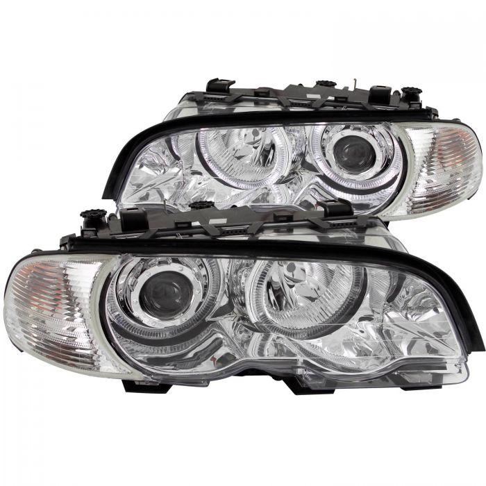 ANZO 2000-2003 BMW 3 Series 2Door E46 / 2001 - 2004 M3 Projector Headlights w/ Halo Chrome - GUMOTORSPORT