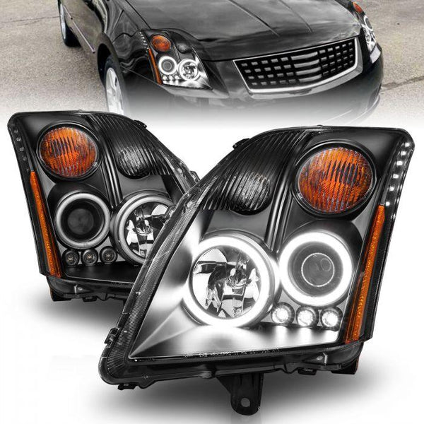ANZO 2007 - 2012 Nissan Sentra Projector Headlights Black - GUMOTORSPORT