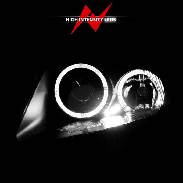 ANZO 2000-2005 Mitsubishi Eclipse Projector Headlights w/ Halo Black - GUMOTORSPORT