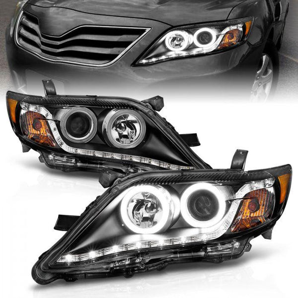 ANZO 2010 - 2011 Toyota Camry Projector Headlights w/ Halo Black (CCFL) - GUMOTORSPORT