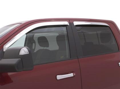 AVS 09-18 Dodge RAM 1500 Quad Cab Ventvisor Front & Rear Window Deflectors 4pc - Chrome - GUMOTORSPORT