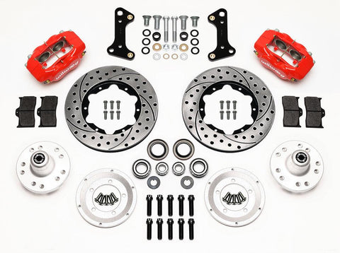 Wilwood Forged Dynalite Front Kit 11.00in Drill-Red 67-69 Camaro 64-72 Nova Chevelle - GUMOTORSPORT