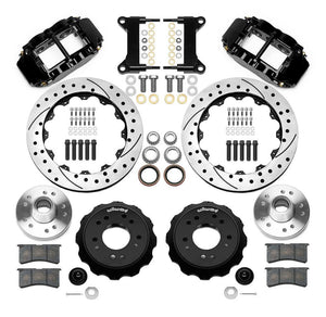 Wilwood Superlite 6R Front Brake Kit for 63-87 Chevy C10 Prospindle 13.06 in Diameter Black Calipers - GUMOTORSPORT