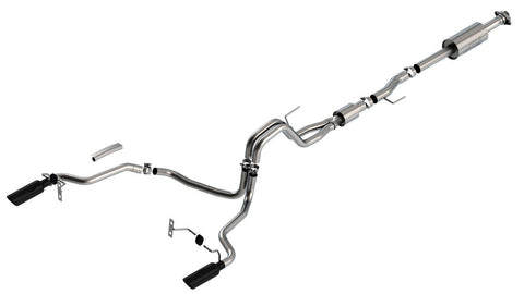 Borla 2021 + Ford F-150 Cat-Back Exhaust System S-Type with Black Tips Part # 140866BC - GUMOTORSPORT