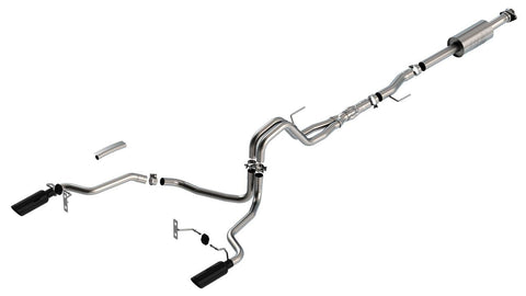 Borla 2021 + Ford F-150 Cat-Back Exhaust System ATAK With Black Tips Part # 140867BC - GUMOTORSPORT
