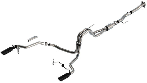 Borla 2021 + Ford F-150 Cat-Back Exhaust System ATAK With Black Tips Part # 140869BC - GUMOTORSPORT