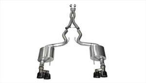 Corsa 2015 - 2017 Ford Mustang GT 5.0 3in Cat Back Exhaust Black Quad Tips (Xtreme)