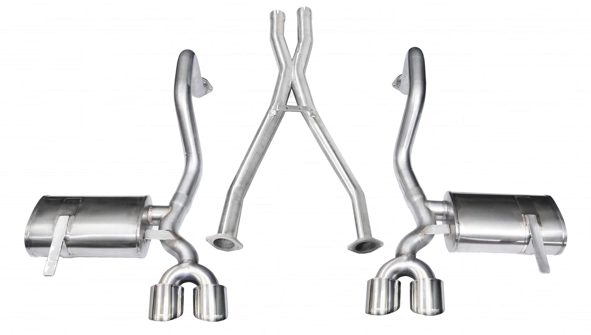 Corsa 1997 - 2004 Chevrolet Corvette C5  / C5 Z06 5.7L V8 Polished Xtreme Cat-Back + X Pipe Exhaust