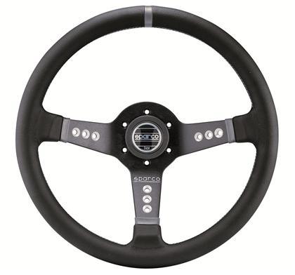 Sparco Steering Wheel L777 Leather Black - GUMOTORSPORT