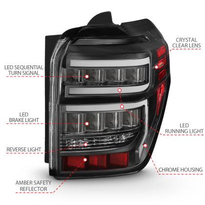 ANZO 2014-2020 Toyota 4Runner T.L Black Housing Clear Lens Red Light Bar W/Sequential - GUMOTORSPORT