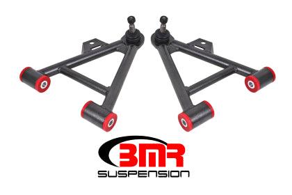 BMR 79-93 Mustang Lower Non-Adj. A-Arms (Coilover Only) w/ Tall Ball Joint (Poly) - Black Hammertone - GUMOTORSPORT