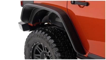 Bushwacker 07-18 Jeep Wrangler Unlimited Flat Style Flares 4pc 4-Door Sport Utility Only - Black - GUMOTORSPORT