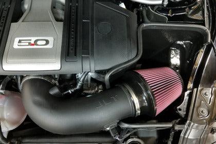 JLT 15-19 Ford Mustang GT Black Textured Cold Air Intake Kit w/Red Filter - Tune Req - GUMOTORSPORT