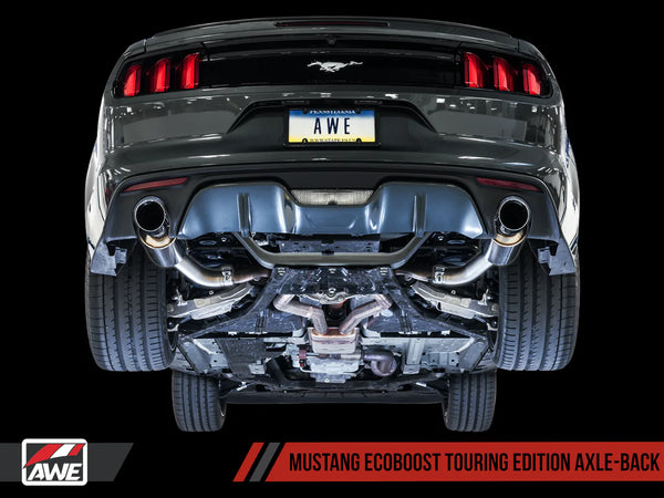 AWE Tuning S550 Mustang EcoBoost Axle-back Exhaust - Touring Edition (Diamond Black Tips)