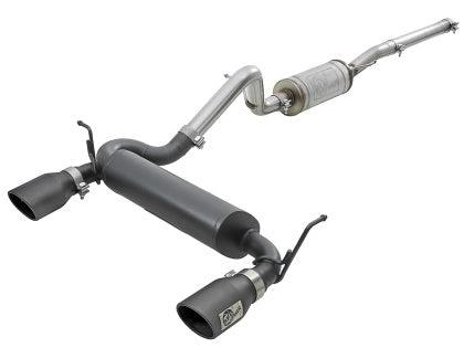 aFe Rebel Series 2.5in 409 SS Cat-Back Exhaust w/ Black Tips 2007+ Jeep Wrangler (JK) V6 3.6L/3.8L - GUMOTORSPORT