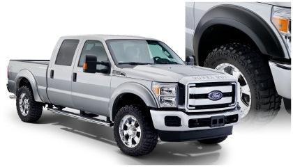 Bushwacker 11-16 Ford F-350 Super Duty Styleside Extend-A-Fender Style Flares 4pc - Black - GUMOTORSPORT