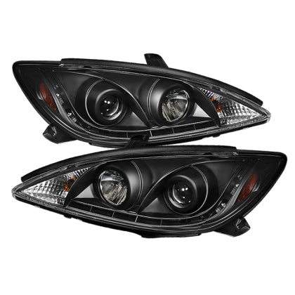 Spyder Toyota Camry 2002 - 2006 Projector Headlights DRL Black High H1 Low H1 PRO-YD-TCAM02-DRL-BK