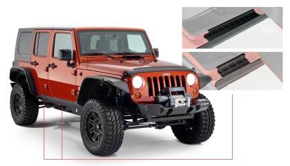 Bushwacker 07-18 Jeep Wrangler Unlimited Trail Armor Rocker Panel and Sill Plate Cover - Black - GUMOTORSPORT