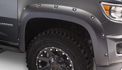 Bushwacker 2015 - 2021 Chevy Colorado Fleetside Pocket Style Flares 4pc 74.0in Bed - Black - GUMOTORSPORT