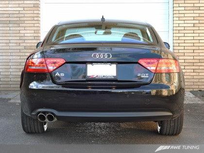 AWE Tuning Audi B8 A5 2.0T Touring Edition Single Outlet Exhaust - Diamond Black Tips - GUMOTORSPORT