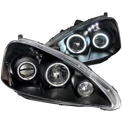 ANZO 2005-2006 Acura Rsx Projector Headlights w/ Halo Black - GUMOTORSPORT