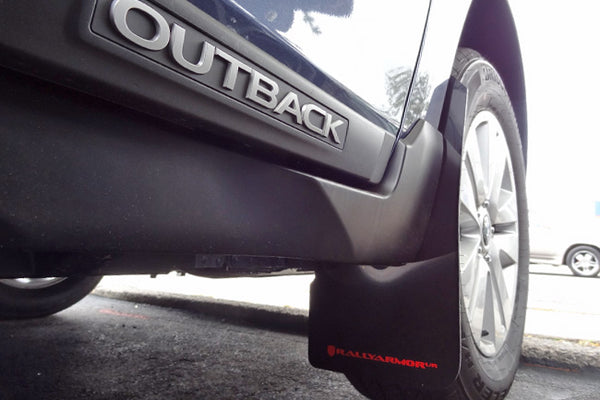 Rally Armor 2015 - 2019 Subaru Outback Black UR Mud Flap w/ Silver Logo