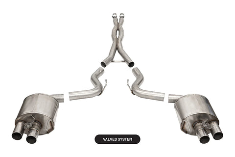 Corsa 2015-2020 Ford Mustang GT350/R 5.2L V8 Dual Rear Axle-Back- Stainless Dual Rear Exit