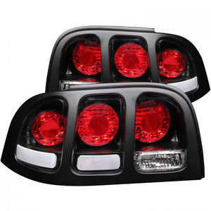 ANZO 1994-1998 Ford Mustang Taillights Black - GUMOTORSPORT