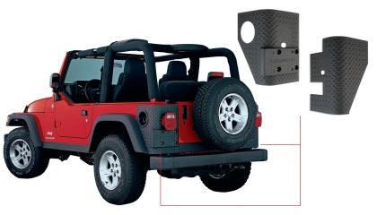 Bushwacker 97-06 Jeep Wrangler Trail Armor Rear Corners - Black - GUMOTORSPORT