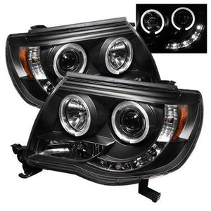 Spyder Toyota Tacoma 05-11 Projector Headlights LED Halo LED Black High H1 Low H1 PRO-YD-TT05-HL-BK - GUMOTORSPORT