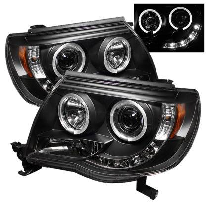 Spyder Toyota Tacoma 05-11 Projector Headlights LED Halo LED Black High H1 Low H1 PRO-YD-TT05-HL-BK - GUMOTORSPORT