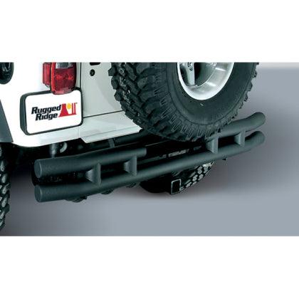 Rugged Ridge 3-In Dbl Tube Rear Bumper w/ Hitch 87-06 Jeep Wrangler - GUMOTORSPORT