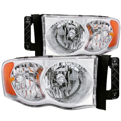 ANZO 2002-2005 Dodge Ram 1500 Crystal Headlights Chrome - GUMOTORSPORT