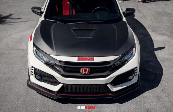 Seibon 2017 - 2020 Honda Civic Type-R OEM-Style Dry Carbon Fiber Hood - GUMOTORSPORT
