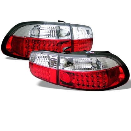 Spyder Honda Civic 92-95 2/4DR LED Tail Lights Red Clear ALT-YD-HC92-24D-LED-RC - GUMOTORSPORT