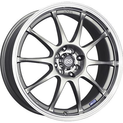 Enkei J10 16x7 4x100 / 5x114.3 42mm Offset 72.62mm Bore Dia Silver w/ Machined Lip Wheel - GUMOTORSPORT