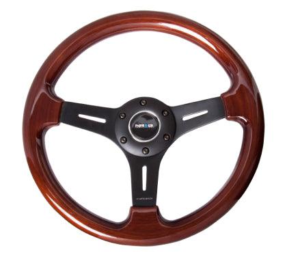 NRG Classic Wood Grain Steering Wheel (330mm) Wood Grain w/Matte Black 3-Spoke Center - GUMOTORSPORT