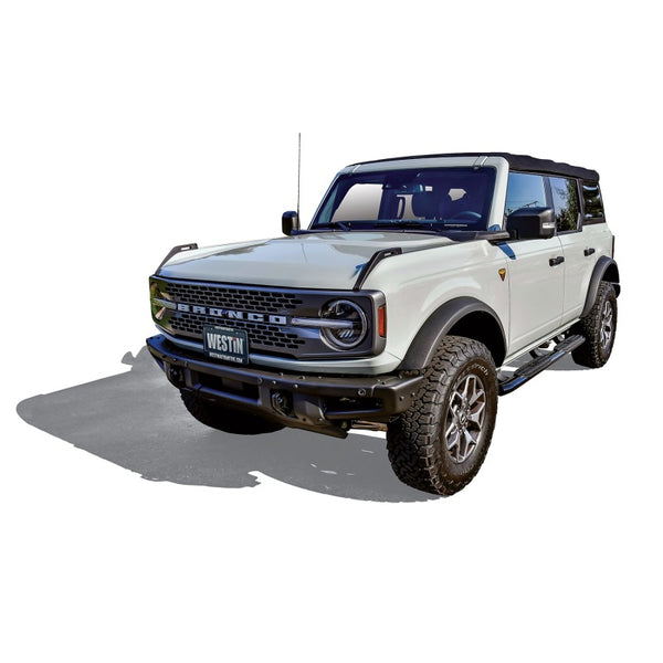 Westin 2021 + Ford Bronco (4-Door) PRO TRAXX 4 Oval Nerf Step Bars - Textured Black