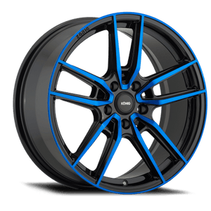 Konig Myth 18x8 5x108 ET43 Gloss Black w/ Blue Tinted Clearcoa - GUMOTORSPORT