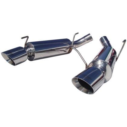 MBRP 2.5" Dual Mufflers Axle Back, Split Rear, T304, Ford Mustang GT 4.6L 2005 - 2010, GT500 2007 - 2010 - GUMOTORSPORT