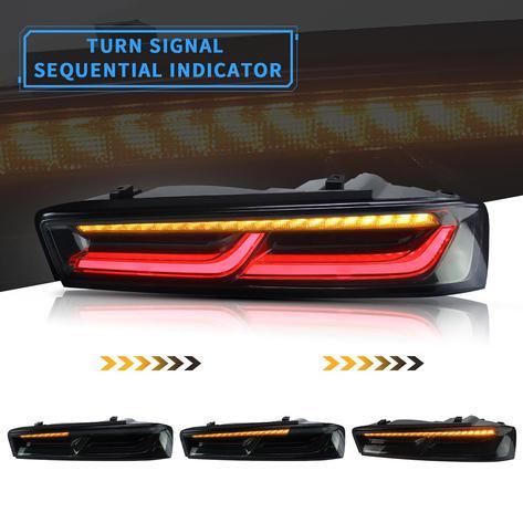 VLAND Full LED Dynamic Tail Lights High-Brightness Waterproof Smoked Lens Replacement For Chevrolet Camaro 2016‑2018 - GUMOTORSPORT