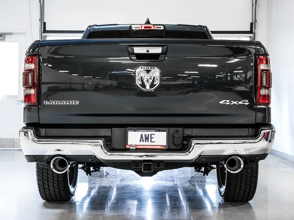 AWE Tuning 2019 +  RAM 1500 5.7L (w/Cutouts) 0FG Dual Rear Exit Cat-Back Exhaust - Chrome Silver Tips